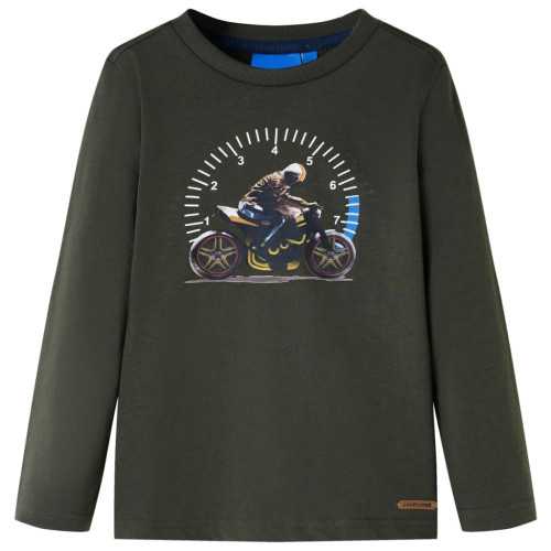 vidaXL T-shirt med långa ärmar för barn khaki 104