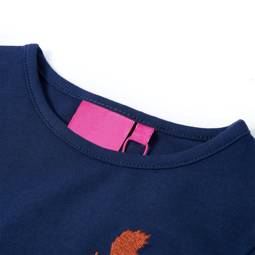 Produktbild för T-shirt med långa ärmar för barn marinblå 104