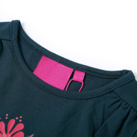 Produktbild för T-shirt med långa ärmar för barn mörkgrön 140