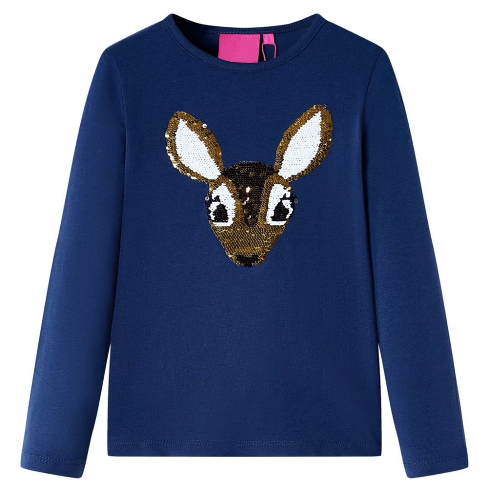 Produktbild för T-shirt med långa ärmar för barn marinblå 92
