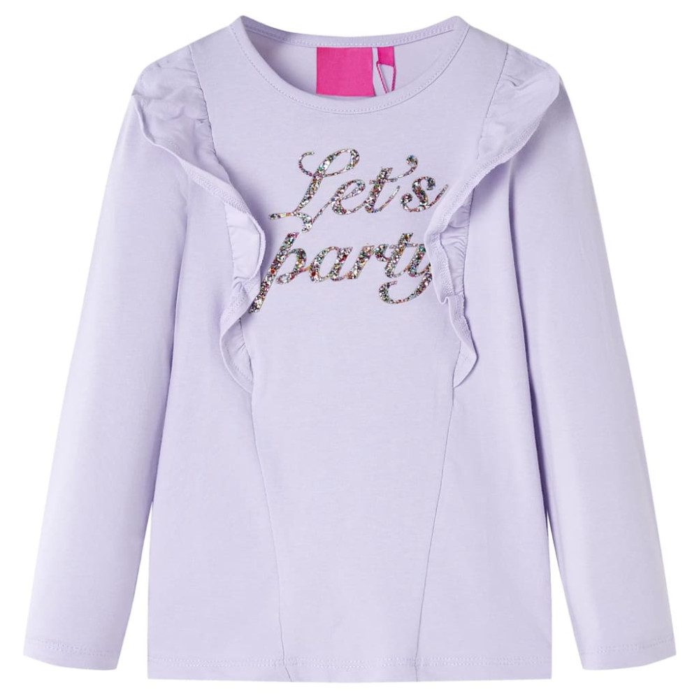 Produktbild för T-shirt med långa ärmar för barn ljus lila 128
