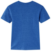 Produktbild för T-shirt för barn mörkblå melange 140