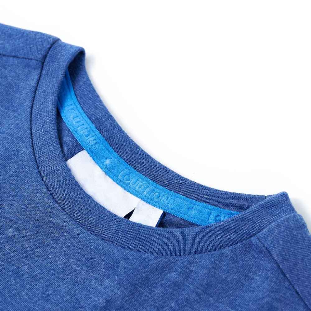 Produktbild för T-shirt för barn mörkblå melange 140