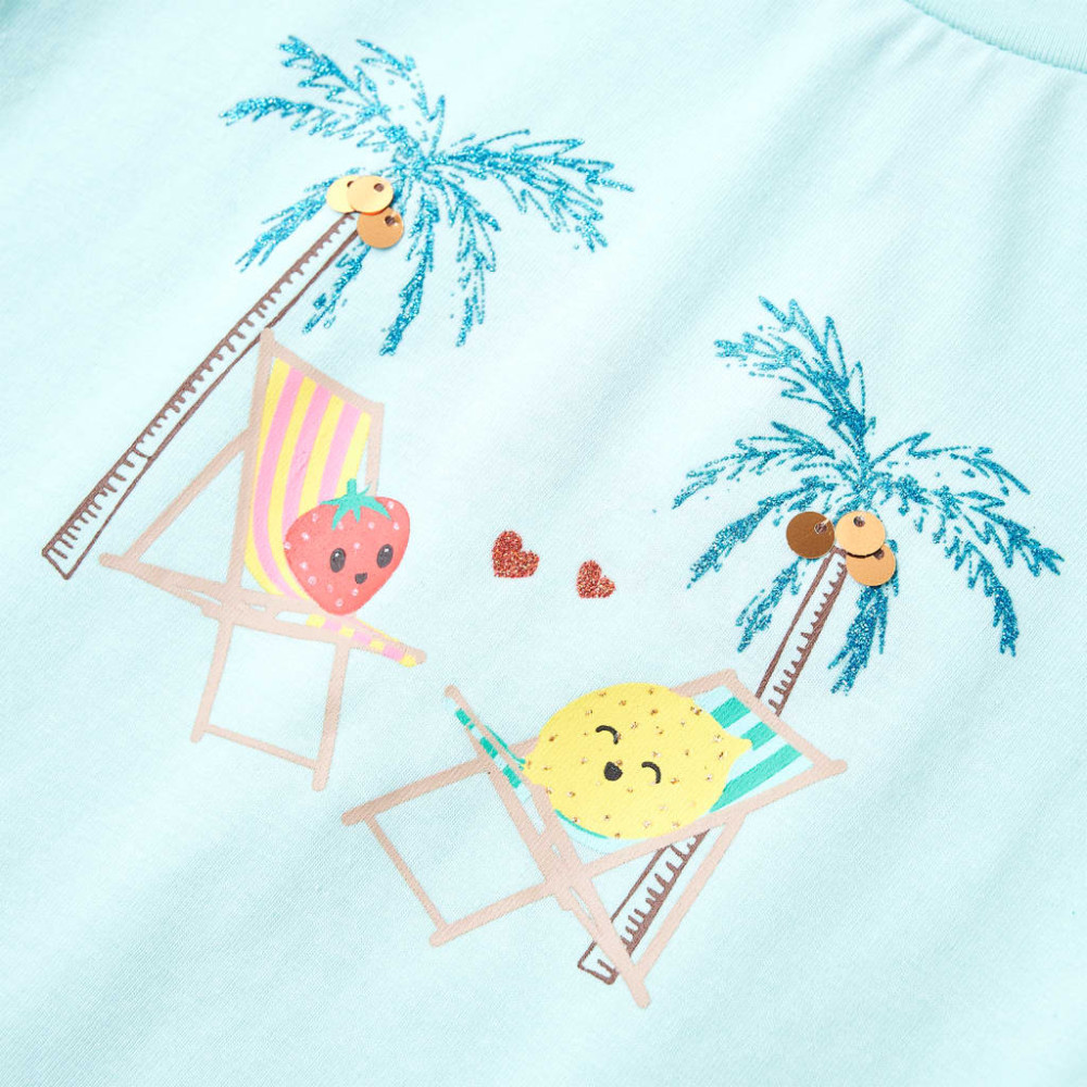 Produktbild för T-shirt för barn ljusaqua 128