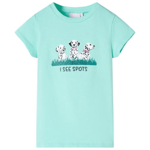 vidaXL T-shirt för barn ljus mintgrön 128