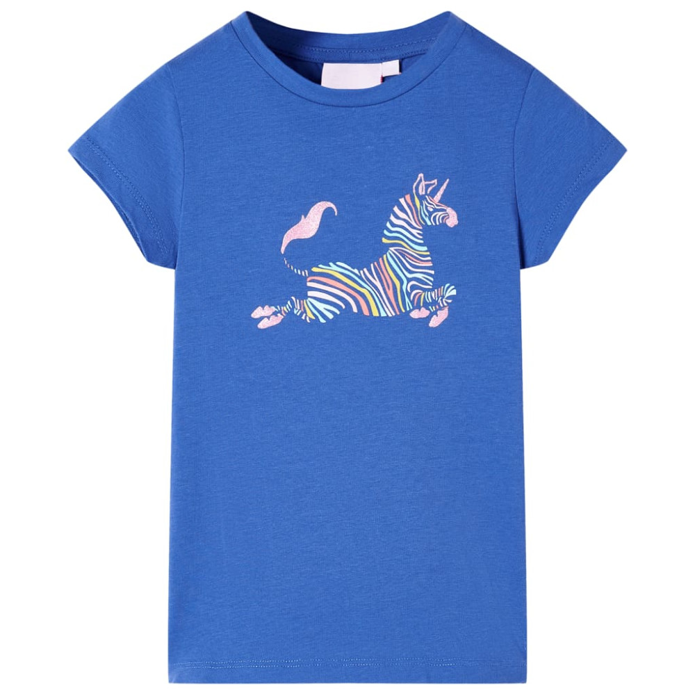 Produktbild för T-shirt för barn koboltblå 128