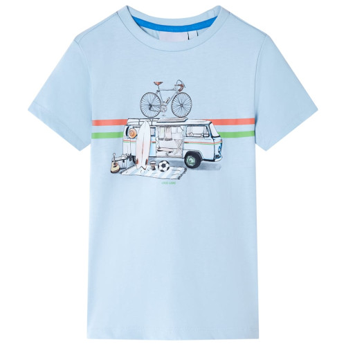vidaXL T-shirt för barn ljusblå 104