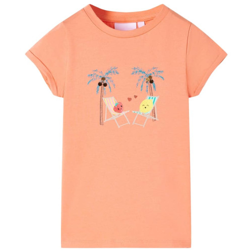 vidaXL T-shirt för barn persika 128
