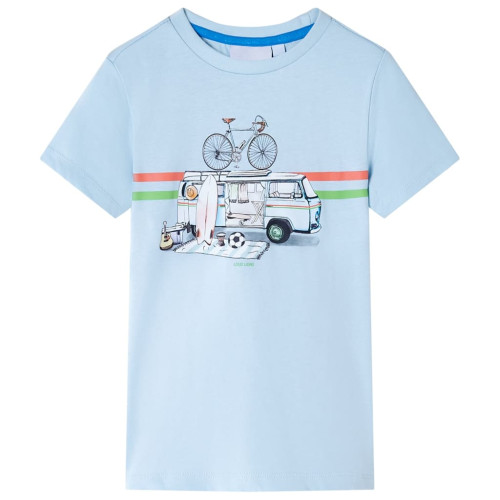 vidaXL T-shirt för barn ljusblå 128
