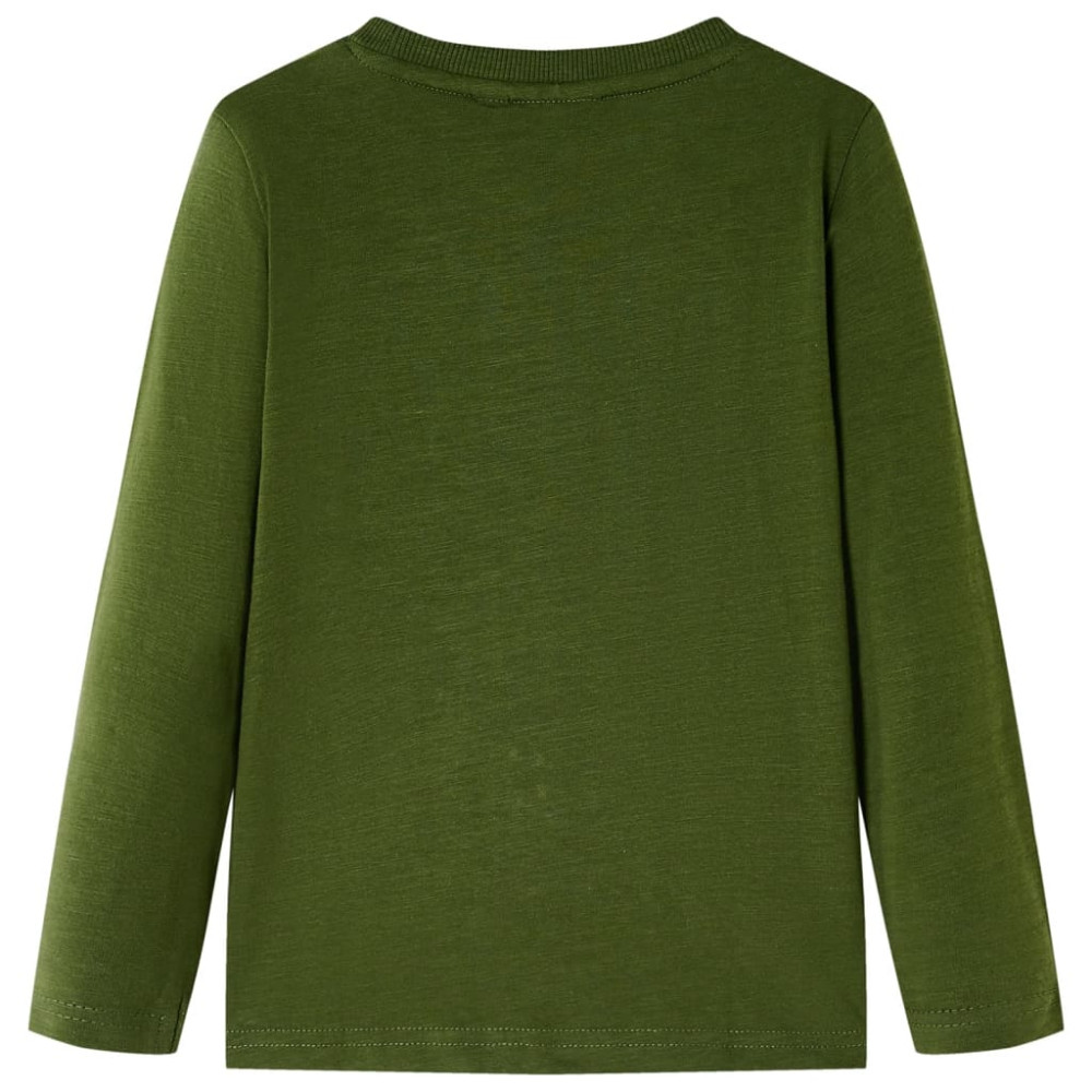 Produktbild för T-shirt med långa ärmar för barn mörk khaki 116