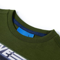 Produktbild för T-shirt med långa ärmar för barn mörk khaki 116