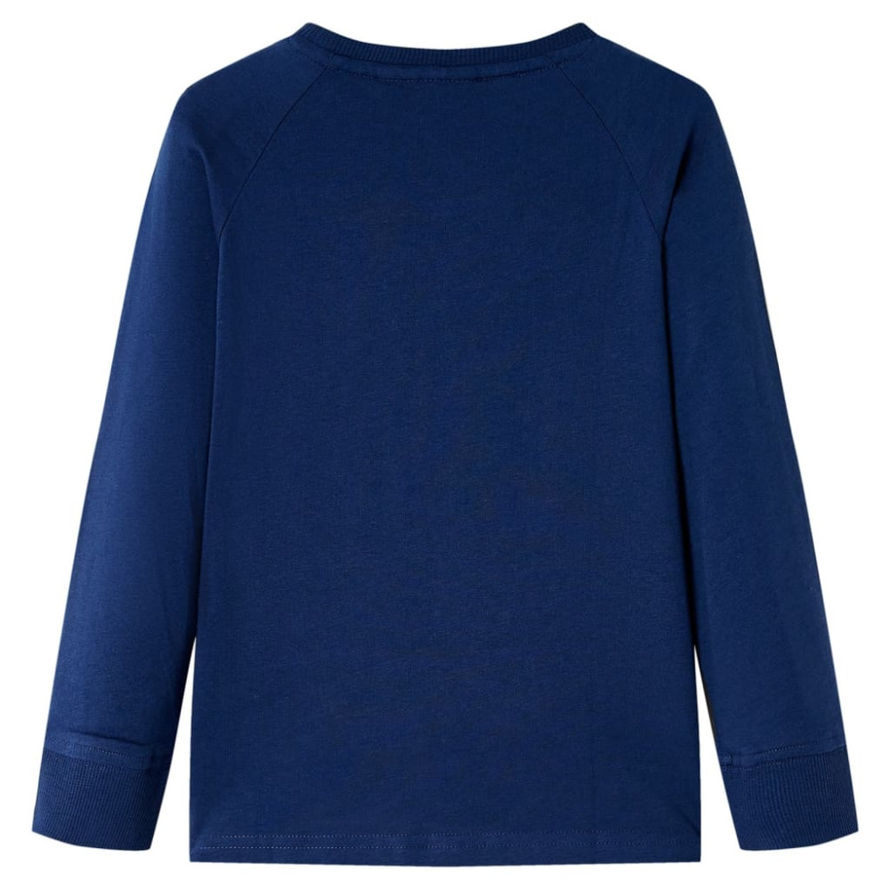 Produktbild för T-shirt med långa ärmar för barn marinblå 128