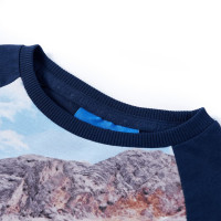 Produktbild för T-shirt med långa ärmar för barn marinblå 128