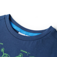 Produktbild för T-shirt för barn mörkblå 116