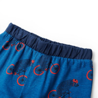 Produktbild för Pyjamas med långa ärmar för barn petrolblå 116