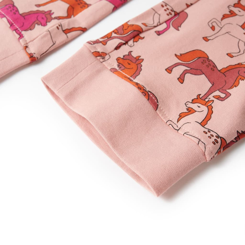 Produktbild för Pyjamas med långa ärmar för barn ljusrosa 92