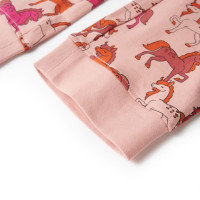 Produktbild för Pyjamas med långa ärmar för barn ljusrosa 92