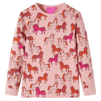 Produktbild för Pyjamas med långa ärmar för barn ljusrosa 92