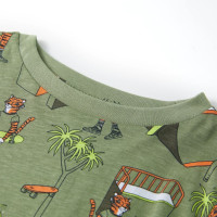 Produktbild för Pyjamas med korta ärmar för barn ljus khaki 116