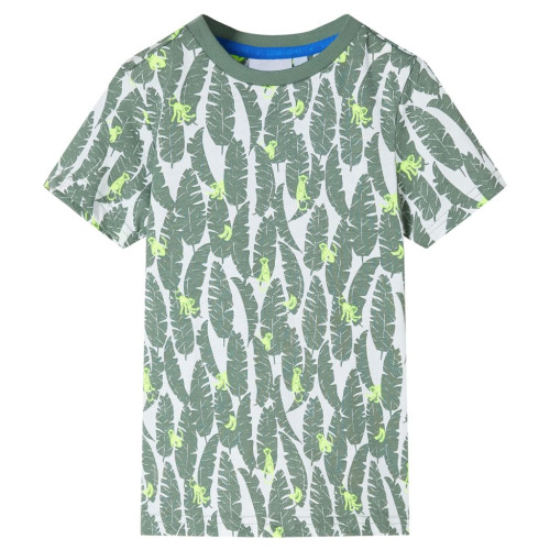 vidaXL T-shirt för barn ecru och grön 104