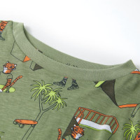 Produktbild för Pyjamas med korta ärmar för barn ljus khaki 140