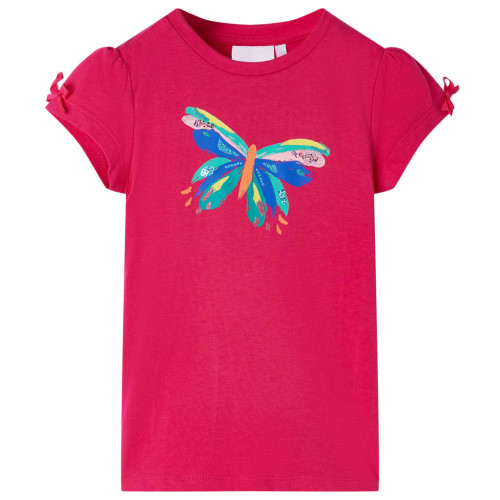 vidaXL T-shirt för barn stark rosa 92