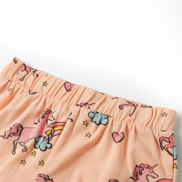 Produktbild för Barnpyjamas med korta ärmar ljus orange 128