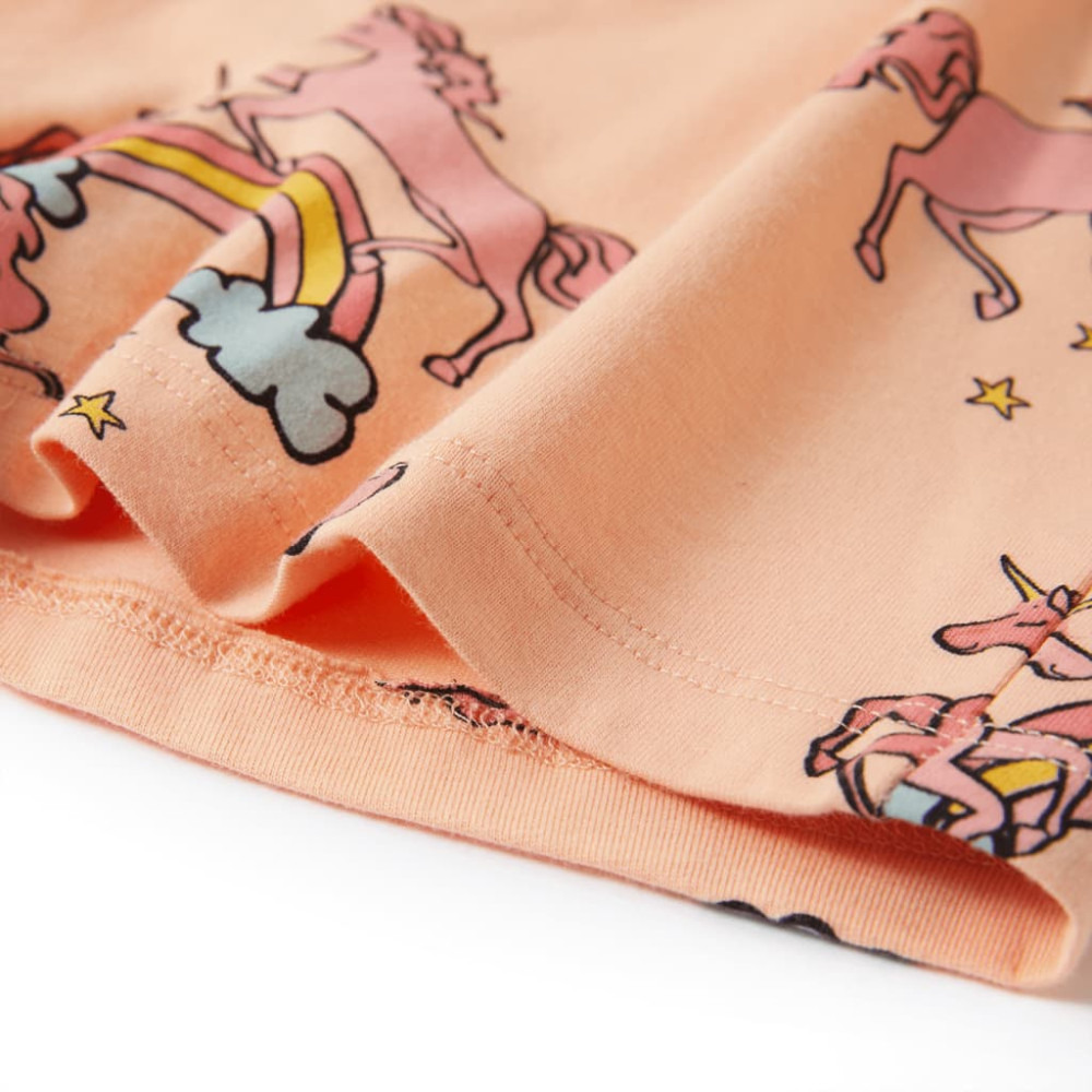 Produktbild för Barnpyjamas med korta ärmar ljus orange 128