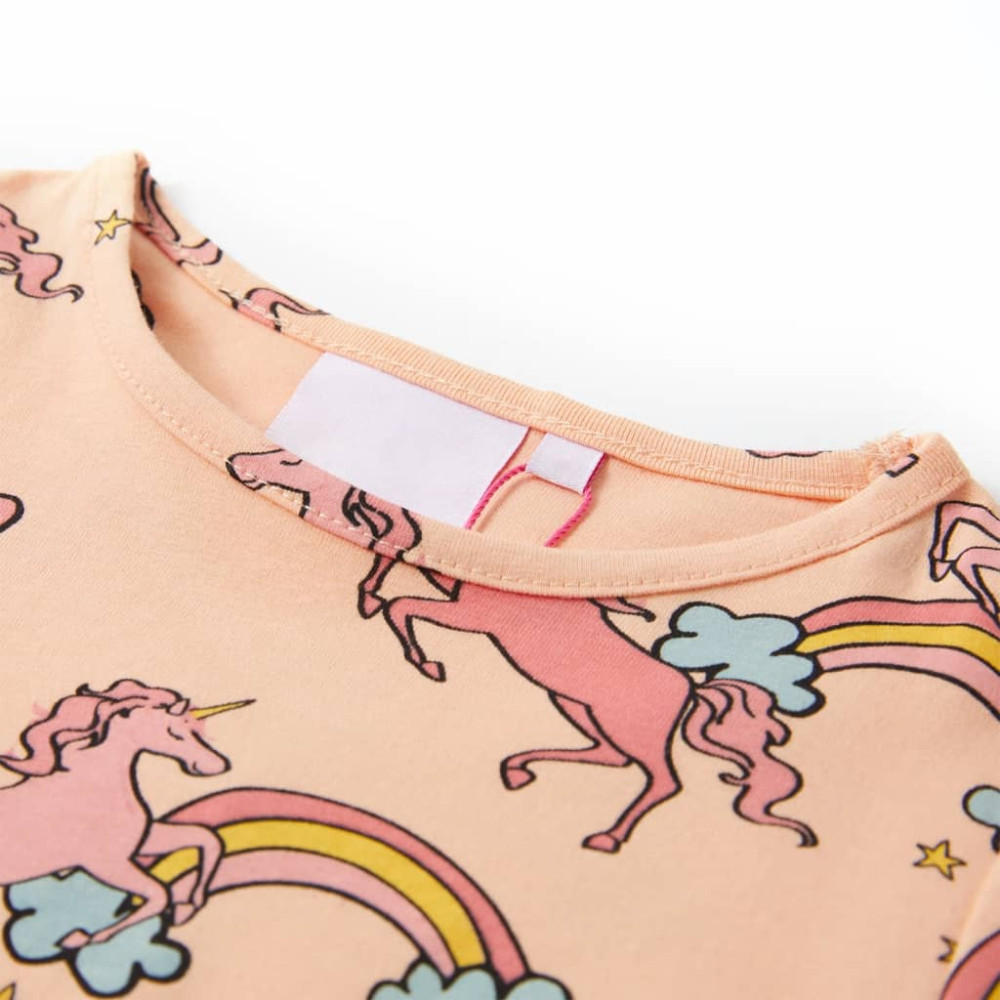 Produktbild för Barnpyjamas med korta ärmar ljus orange 128