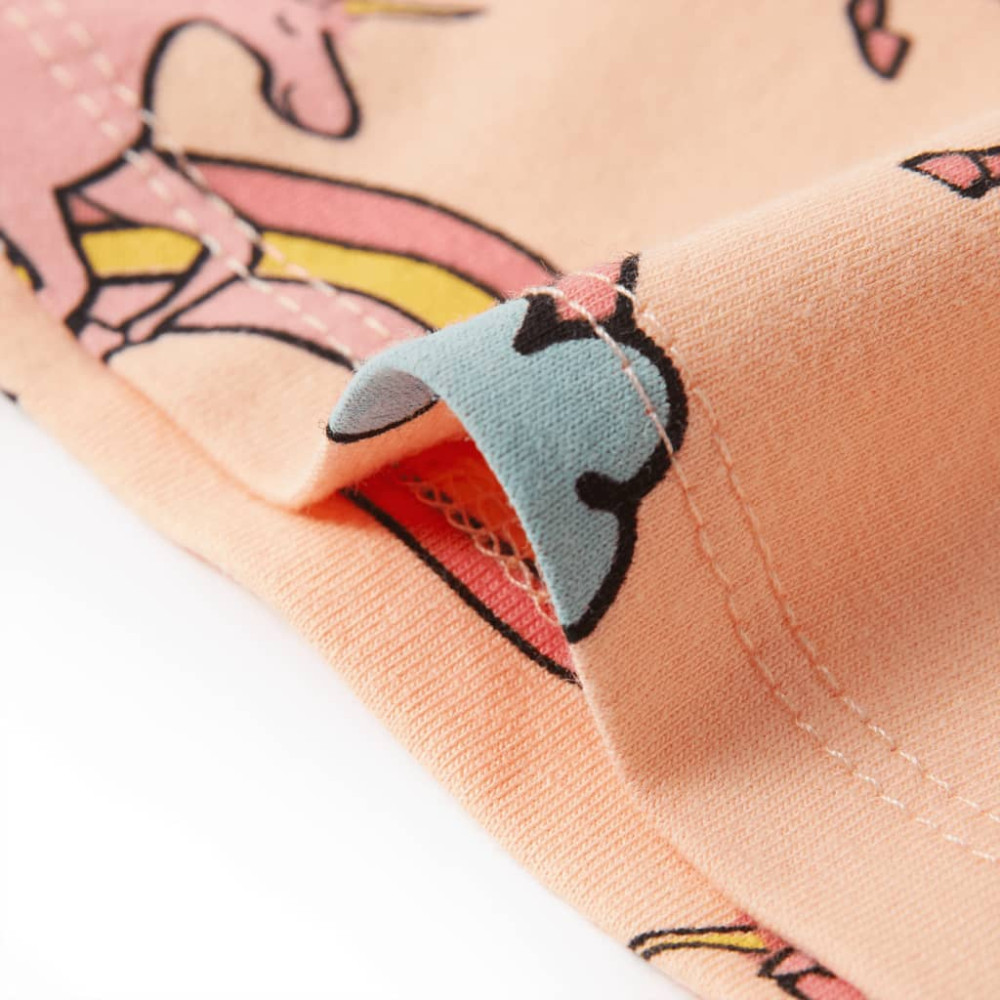 Produktbild för Barnpyjamas med korta ärmar ljus orange 128
