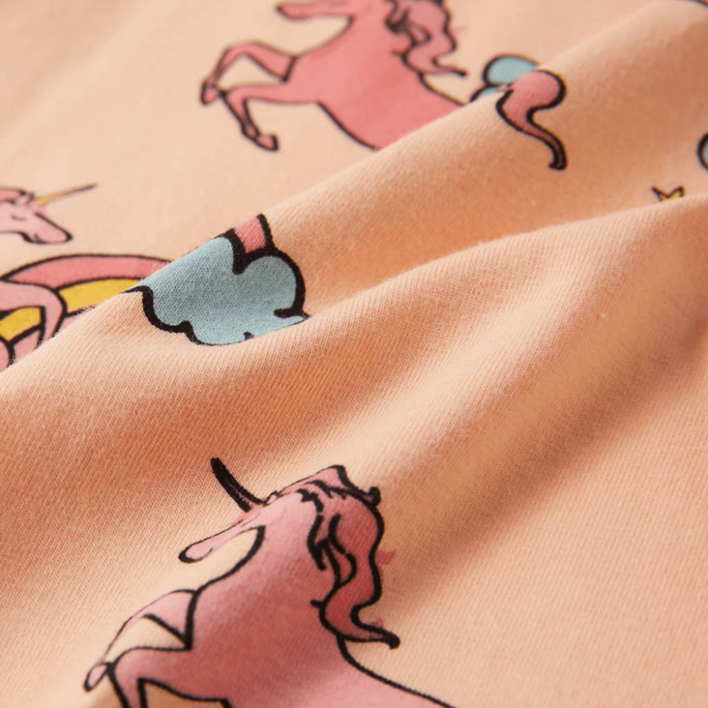 Produktbild för Barnpyjamas med korta ärmar ljus orange 128