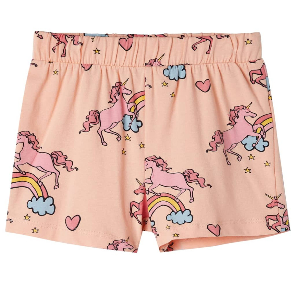 Produktbild för Barnpyjamas med korta ärmar ljus orange 128
