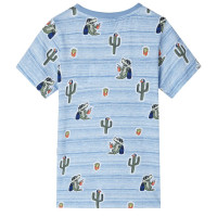 Produktbild för T-shirt för barn blandat blått 104