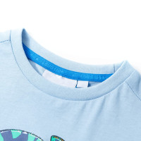 Produktbild för T-shirt med korta ärmar för barn ljusblå 116