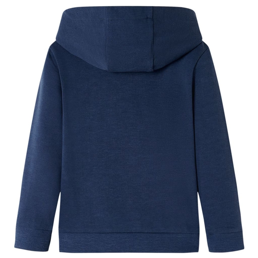 Produktbild för Barnhoodie blå melange och orange 140