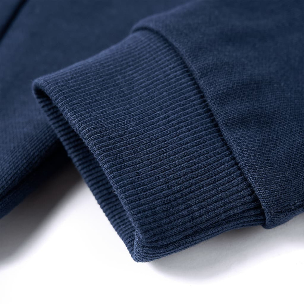 Produktbild för Barnhoodie blå melange och orange 140
