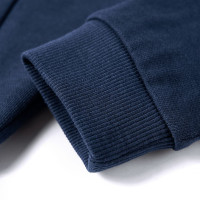 Produktbild för Barnhoodie blå melange och orange 140