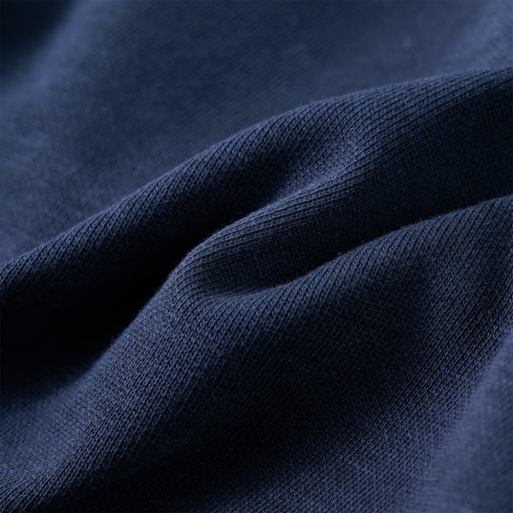 Produktbild för Barnhoodie blå melange och orange 140