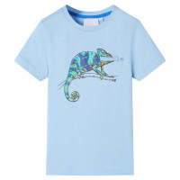 Produktbild för T-shirt med korta ärmar för barn ljusblå 92