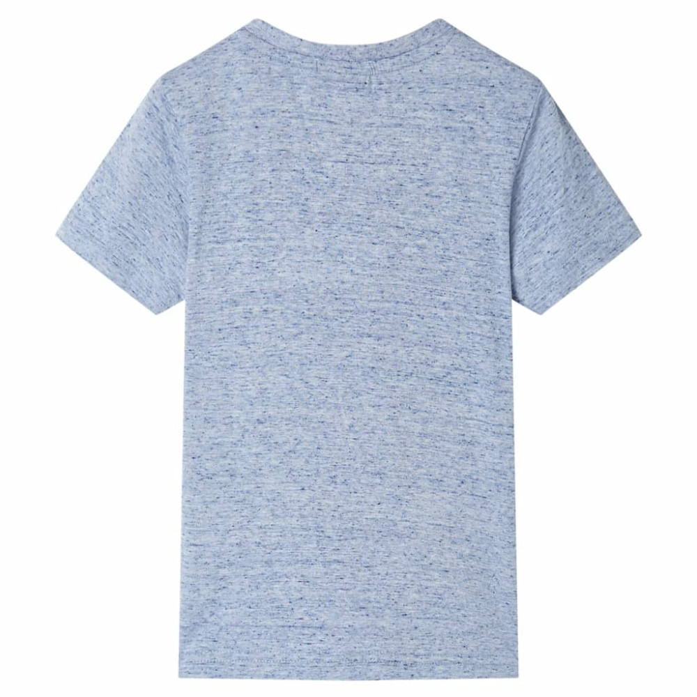 Produktbild för T-shirt med korta ärmar för barn blå melange 128