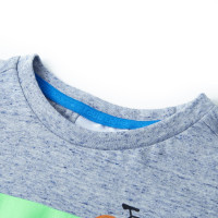 Produktbild för T-shirt med korta ärmar för barn blå melange 128