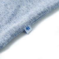 Produktbild för T-shirt med korta ärmar för barn blå melange 128