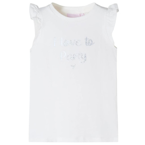 vidaXL T-shirt med volangärmar för barn vit 140
