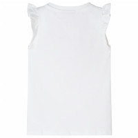 Produktbild för T-shirt med volangärmar för barn vit 140
