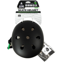 Produktbild för Skatehjälm S 46-53cm Grönt Spänne Svart