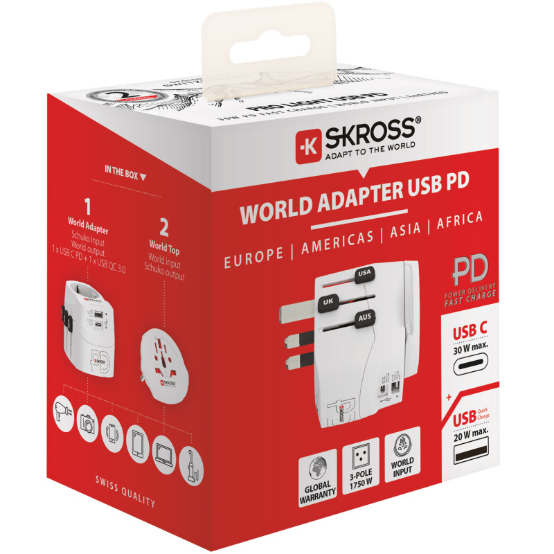 Produktbild för PRO Light World AC30PD Reseadapter USB PD 30W