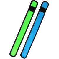 Produktbild för LED-reflexband Slap-wrap 2-pack Blå + Grön