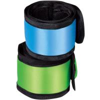 Produktbild för LED-reflexband Slap-wrap 2-pack Blå + Grön