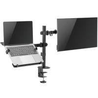 Produktbild för Monitorfäste 17-32 med hållare för laptop/surfplatta 10-15,6