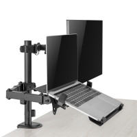 Produktbild för Monitorfäste 17-32 med hållare för laptop/surfplatta 10-15,6